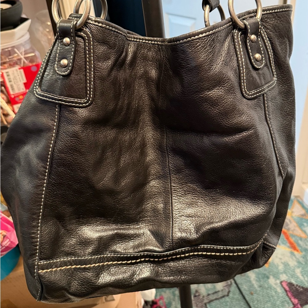 The Sak Black Pebbled Leather Shoulder Bag
